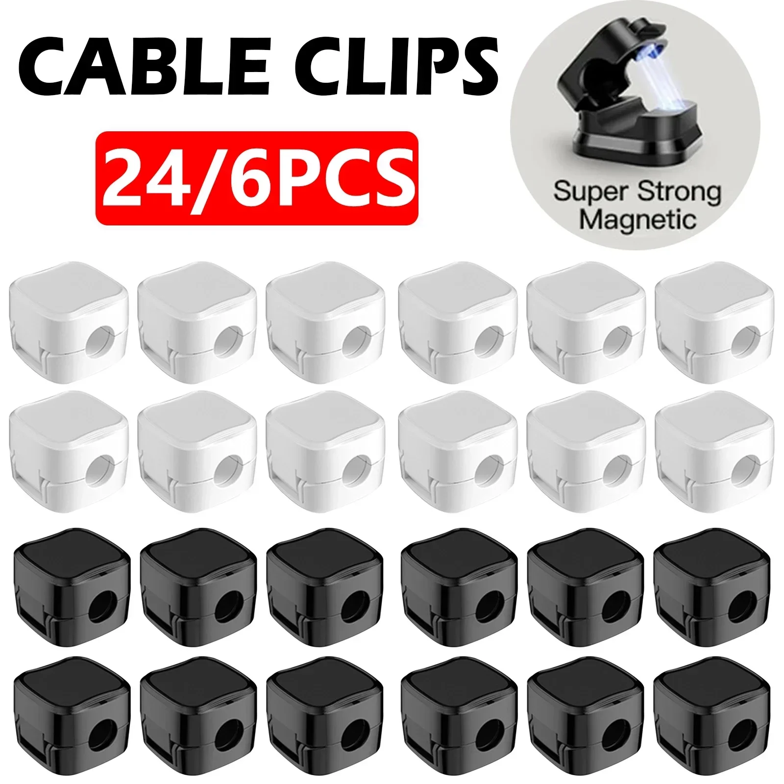 Magnetic Charging Cable - 6/12/24PCS Magnetische Kabel Organizer Clips Kabelmanagement