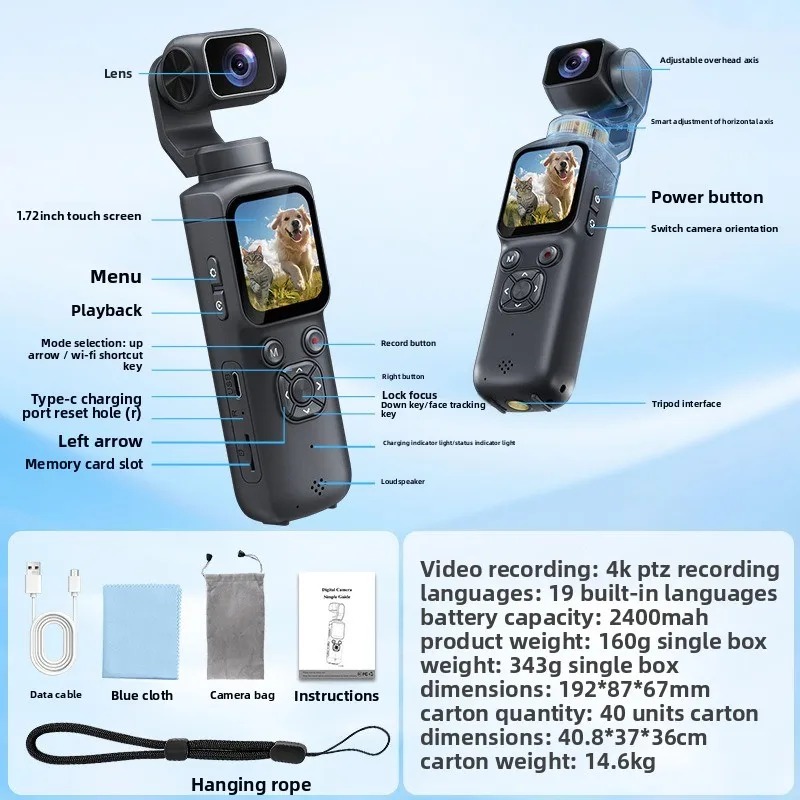 4K HJD05 Pocket 3 Camera met 3 - Action Camera 4K recensie en prijs